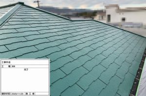 兵庫県、西宮市芦屋市の外壁屋根塗装ペイントウォールの屋根施工後写真