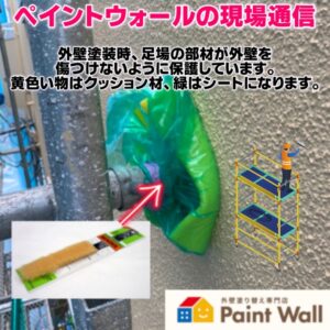 ペイントウォールの足場設置