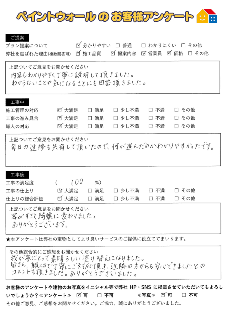 ペイントウォールお客様アンケート