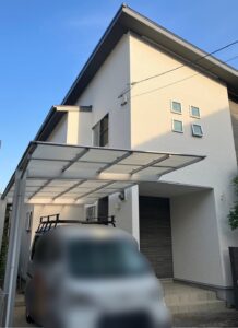 西宮市　外壁塗装後　ペイントウォール