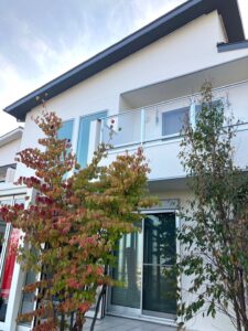 西宮市　外壁塗装後　ペイントウォール