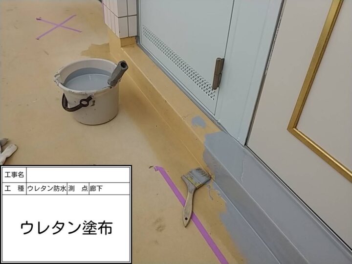 廊下　ウレタン塗布