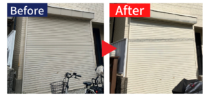 シャッター塗装　ビフォーアフター