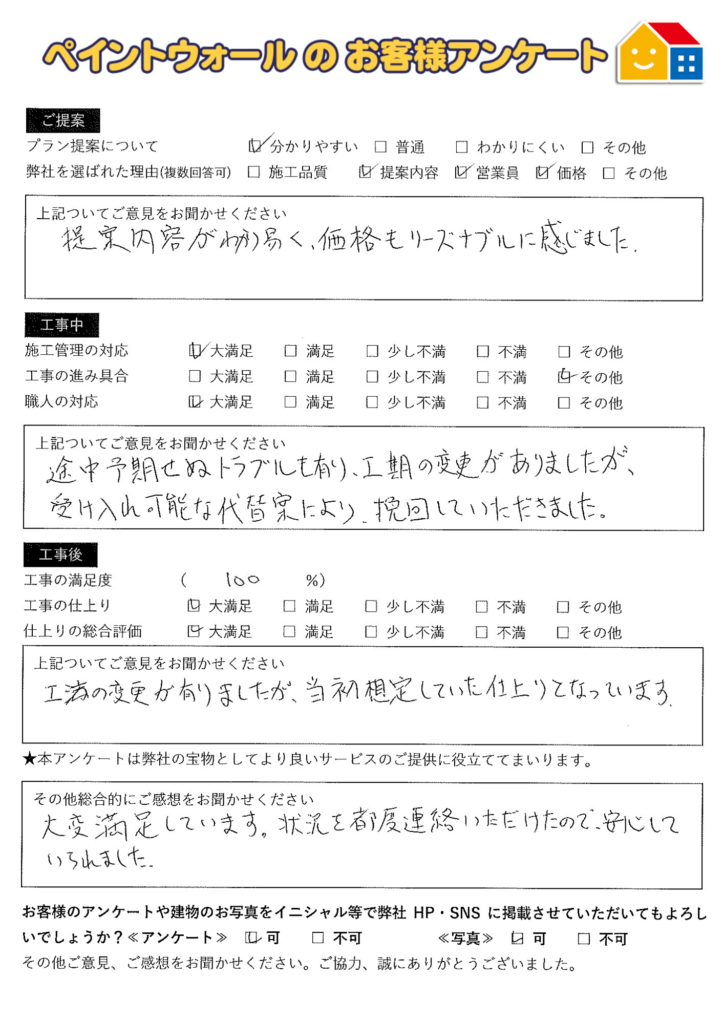 ペイントウォールへの口コミ 工事後の評判