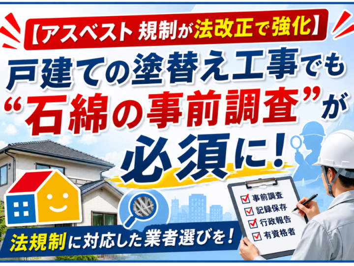 戸建て住宅の外壁塗装前に必要なアスベスト（石綿）事前調査の解説