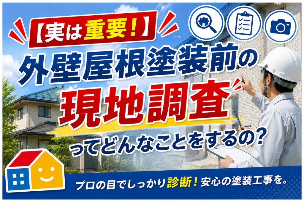 ペイントウォールによる外壁塗装・屋根塗装前の現地調査。建物の状態を診断し、最適な塗装プランを提案