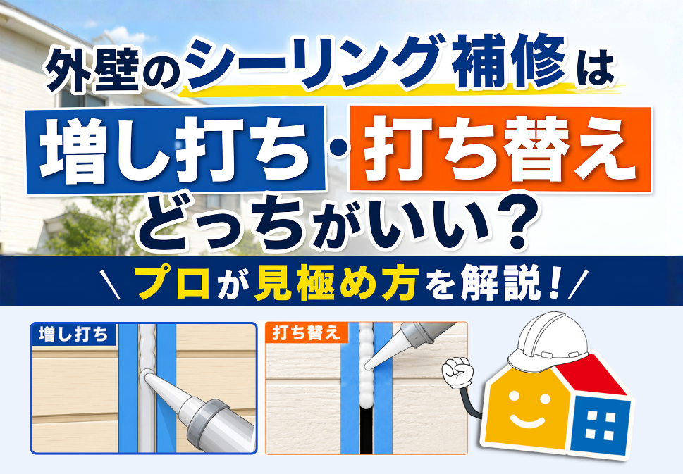 外壁シーリング補修の増し打ちと打ち替えの違いや見極め方を解説するPaintWall