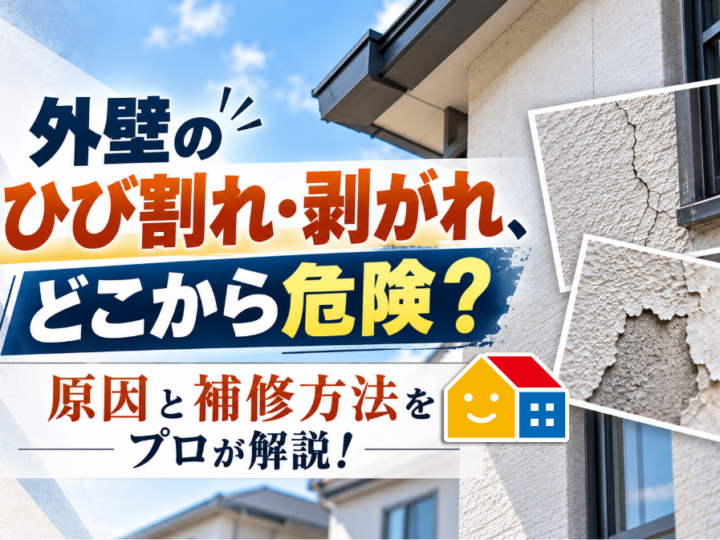 外壁のひび割れ・剥がれの危険性と原因、補修方法を解説