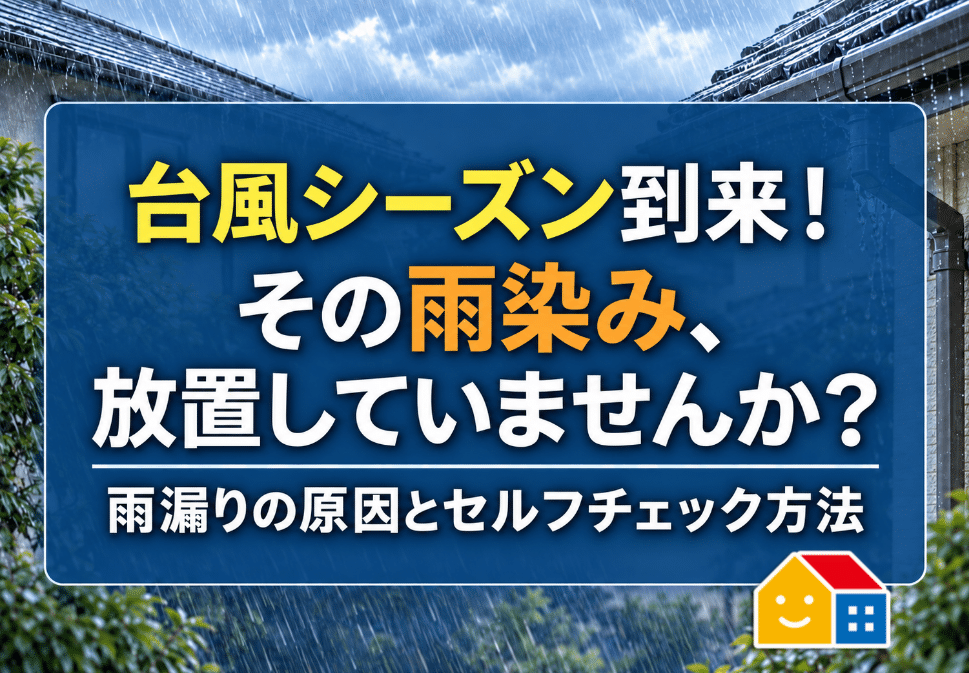 台風シーズン到来!その雨染み、放置していませんか?雨漏りの原因とセルフチェック方法