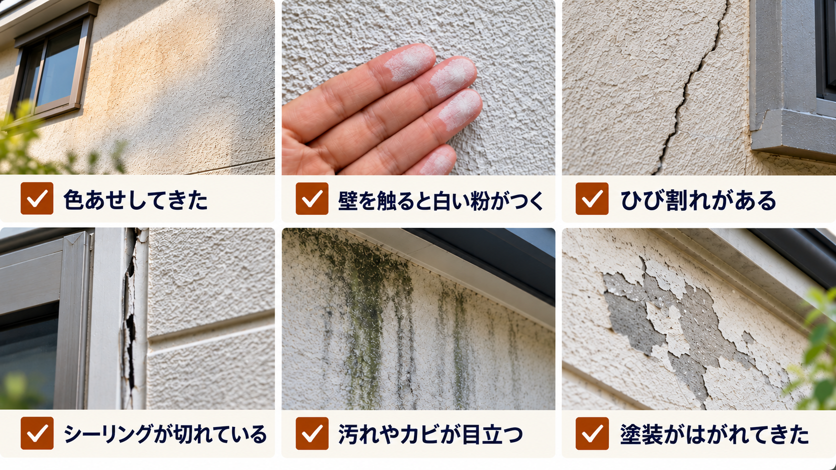 外壁の劣化症状一覧